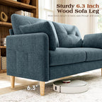 Ihanherry Loveseat Sofa, 64.6" Small Love Seat for Small Spaces, Soft Chenille Fabric Couches for Living Room with Throw Pillow and Removable Cushion Cover, Couches for Bedroom, Apartment, Office
