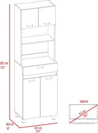 Microwave Cabinet Madison, Kitchen, White