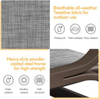 Yaheetech Outdoor Rocking Chair Patio Glider with Sling Seat Set of 1,Gray | Porch Chair and Outdoor Rocker with Steel Construction for Balcony, Deck, Backyard and Garden; Smooth-Gliding Lounge Seating