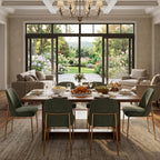 CHITA Modern Dining Chairs Set of 6, FSC Certified Metal Dining Chair for Dining Room, Moss Green