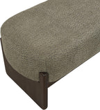 Virubi Elegant Upholstered Loop Yarn Ottoman, Dark Green End of Bed Entryway Benches, Corner Dining Bench Shoe Stool for Indoor Bedroom Living Dining Room (Dark Green)