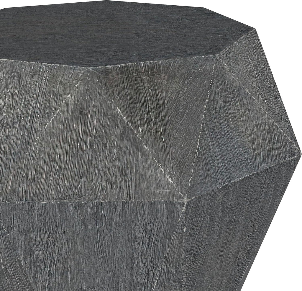 Coaster Home Furnishings - Jacinto - Solid Mango Wood - 19.5-Inch Octagonal Side Table with Geometric Design, Plastic Glides and Space-Saving Build - Living Room and Entryway - Gray - 931159