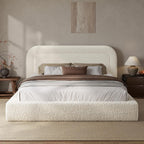 Homkdom Cloud Bed Frame Queen Size with 5.1" Headboard for Minimalist Room