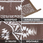 HiiARug Outdoor Rug for Patios Clearance 9'x12' Outdoor Plastic Straw Rug Waterproof Patio Camping Rug Reversible RV Mat Outdoor Area Rugs for Outdoors, RV, Patio, Backyard, Deck, Camping