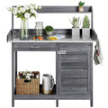 Yaheetech Potting Bench Outdoor Potting Table with Storage,Gray