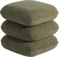 Get Set Style 360° Swivel Linen Ottoman, Modern Upholstered Foot Stool, Multifunctional Vanity Chair Accent Stool for Small Space, Living Room, Bedroom, Entryway, Olive Green