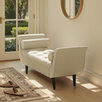 Jennifer Taylor Home Alma Tufted Flared Arm Entryway Bench, Taupe Polyester