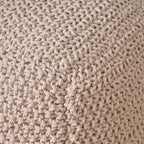 Christopher Knight Home Knox Knitted Cotton Pouf, Beige
