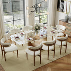 POVISON Modern Dining Chairs Set of 4, Armless PU Leather Dining Chair with PU Cushions and Dark Bronze-Coloured Metal Leg