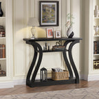 Wood Console Table, 3-Tier Accent Sofa Table (Black)