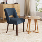 Dining Chairs Set of 2,Modern Dining Room Chairs with Thick Cushions,Linen Upholstered Kitchen Dining Chairs with Wood Legs for Kitchen Dining Room Living Room,Darkblue