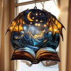 Custom Night Scene Acrylic Suncatcher, Personalized Window Hanging Gift for Holidays and Home