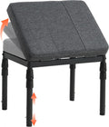 TIOPGHAD Adjustable Ottoman Pouf Footrest, 60 Degree Tilt, Carbon Gray | 4-Height, 28 Positions, Iron frame, Foam Cushion, 15.74 x 11.81 x 13.34 in, Under Desk, Living room, Home Office
