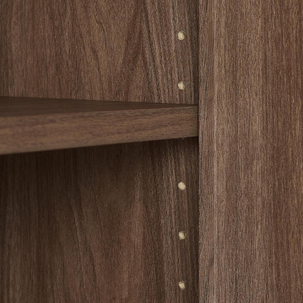 Crosley Furniture Naomi Modern Reeded Kitchen Pantry Storage Cabinet, Dining, Laundry Room, Bathroom, Walnut