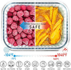 Set of 4 Stackable Space-Saving Nesting Glass Bowls with Airtight Acacia Lids for Lunch, Meal & Food Prep - Microwave & Oven-ready BPA Free Durable Heat Resistant Inert Borosilicate Glass