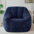 MAXYOYO Bean Bag Chair for Adults, Foam-Filled Floor Sofa for Reading | Bean Bag Chair for Adult with Filler, Cozy Living Room Chair for Bedroom Dorm, Navy