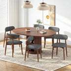 Solid Wood Dining Chairs Set of 2, Mid‑Century Modern Square Seat Cushion Chairs with Extra‑Thick 1.6" Legs and Curved Back, Heavy‑Duty Kitchen & Dining Room Chairs, Dark Grey