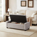 Huatean Home 48" Ottoman with Storage, Light Gray Storage Ottoman Bench