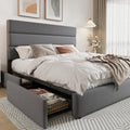 Allewie Modern Full Size Platform Bed Frame with 4 Storage Drawers