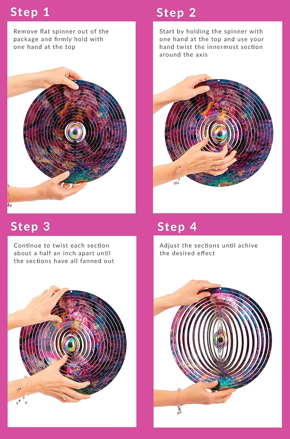 Galaxy Wind Spinners for Yard and Garden, Metal Ornaments for Garden Décor, Outdoor Wind Spinner, Galaxy Gifts, Outdoor Decoration, 12 inch Wall Décor by ISEO