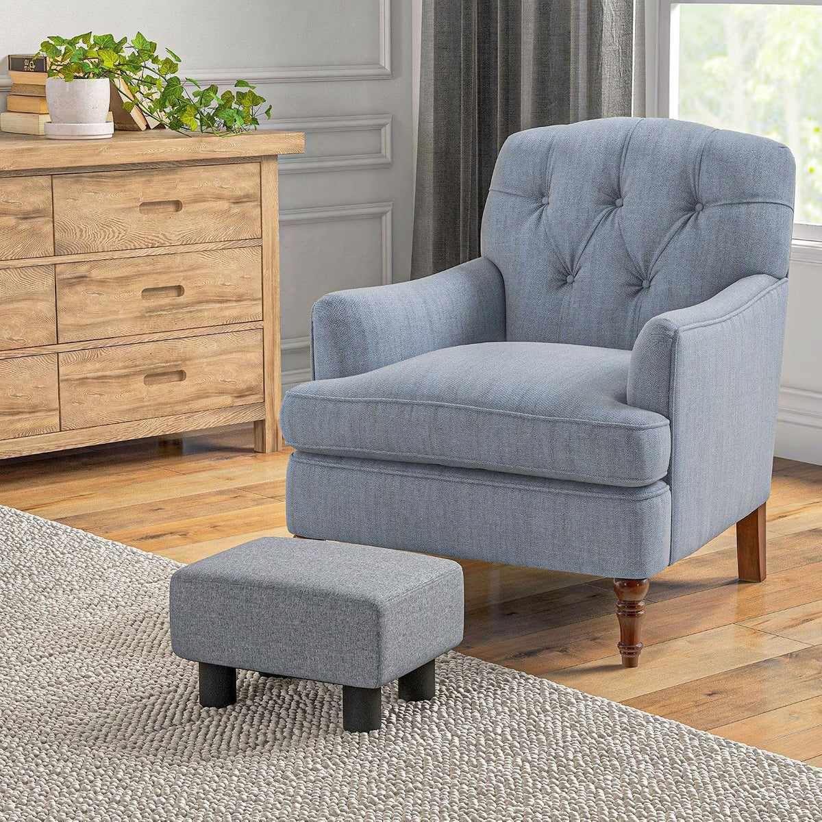 Designer Style Rectangular Footrest Ottoman