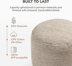 Anji Mountain 17" H x 22" W Handmade Pouf Ottoman for Living Room & Couch