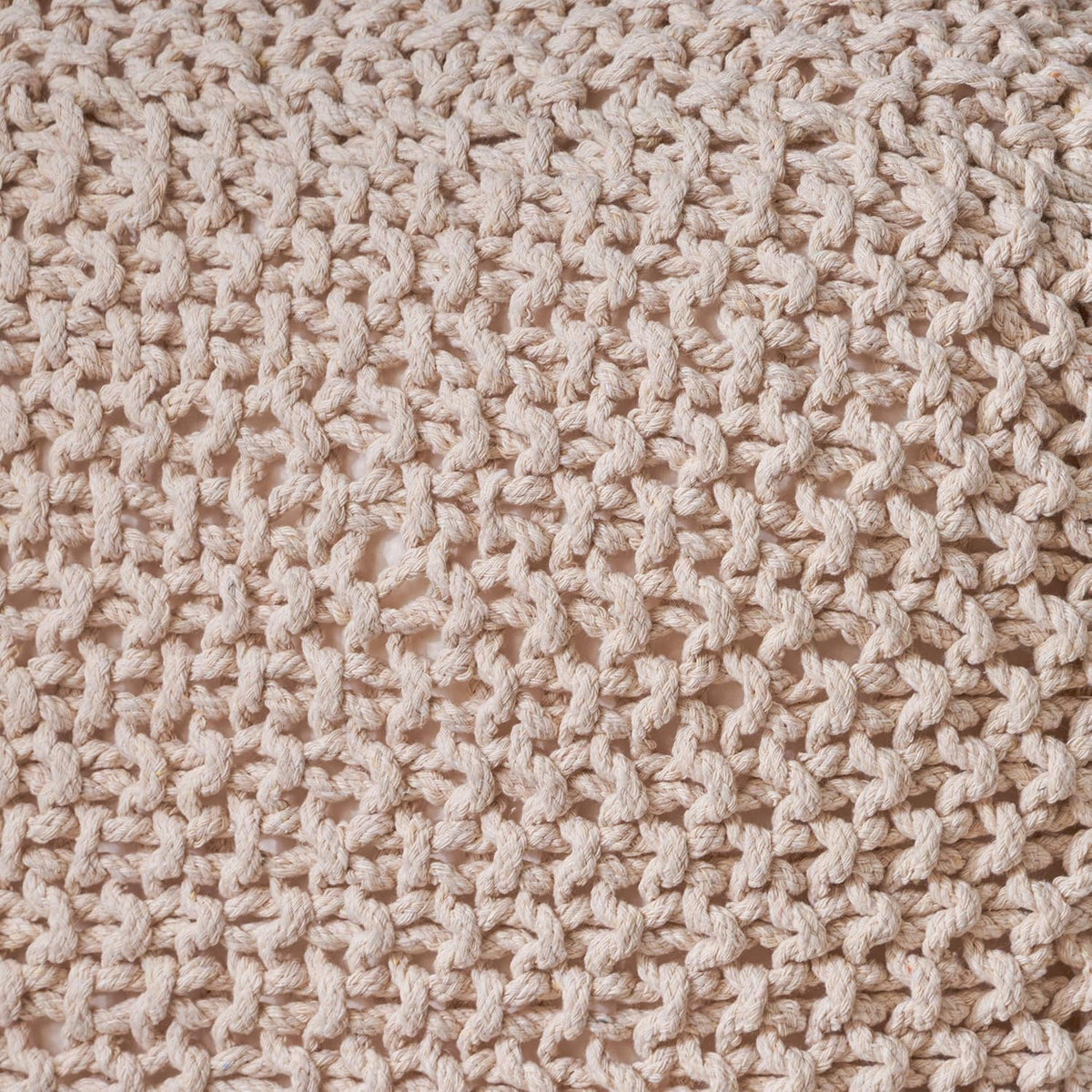 Christopher Knight Home Knox Knitted Cotton Pouf, Beige