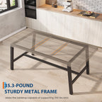 GarveeHome Industrial Dining Table for 6-8 People, 70.87" Long Kitchen Table with Sturdy Metal Frame, Rectangular Counter for Dinner, Kitchen, Dining Room (Grey Walnut, 71" Non-extendable)