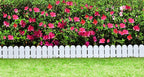 Evelyne Garden Border Edging: Wooden Fence Design - 8pcs White Yard Landscaping Fence Liner Lawn Edge Barrier - 10ft Kit of Decorative Lawn Landscape Panels Elements -Landscaping Edging-GMT-10374-D08