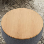 Round Ottoman, Ottoman with Storage, Coffee Table 2 in 1 Function, End Table for Living Room, Hallway, Bedroom (Dark Grey)