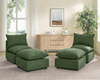 VANOMi Modular Ottoman Stool, Cube Footrest Replacement for Sectional Sofa, Upholstered Ottoman Seat