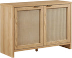 Crosley Furniture Kenji Record Player Cabinet with Vinyl Storage, Media Stand, Modern Home Organizer, Ash