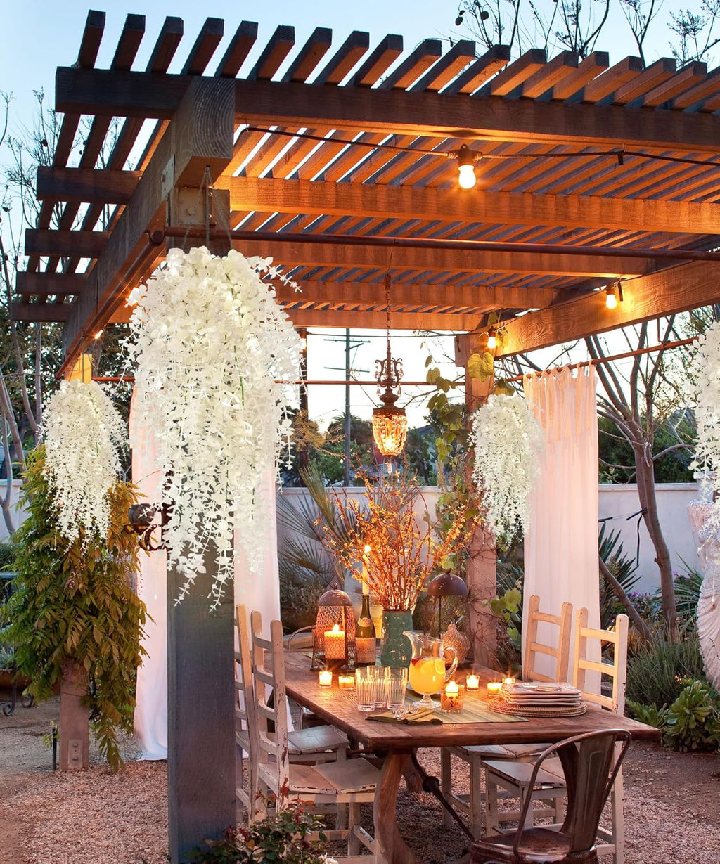 Fake Hanging Plants Artificial Plants Indoor Fake Plant Faux Hanging Plants Indoor Money Plants for Room Wedding Proch Yard Outdoor Home Wall Kitchen Bathroom Indoor Decoration in 3 Pcs(Pure White)