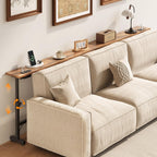 2 Pack 79" Behind Couch Table with Adjustable Height Narrow Console Sofa Table with 2 Power Outlets Long Entryway Table for Hallway Bedroom Living Room Decor Foyer Furniture Rustic Brown