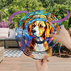 Beagle Dog Wind Spinners Outdoor Dog Memorial Gifts, 3D Metal Kinetic Hanging Garden Wind Spinner, Spinner Decor, Wind Sculptures for Outdoor & Indoor, Window, Yard Decor (Beagle 1)