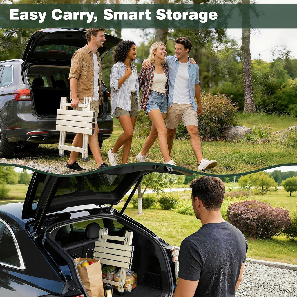 SUNNYFEEL Folding Camping Table - Lightweight Aluminum Portable Picnic Table for Cooking, Beach, Hiking, Travel, Fishing, BBQ, Indoor Outdoor Small Foldable Camp Tables