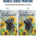 Sunflower Black Lab Garden Flag Summer Spring Garden Flags for Outside Floral Labrador Dog Yard Flag Small Outdoor Welcome Flags 12x18 Double Sided