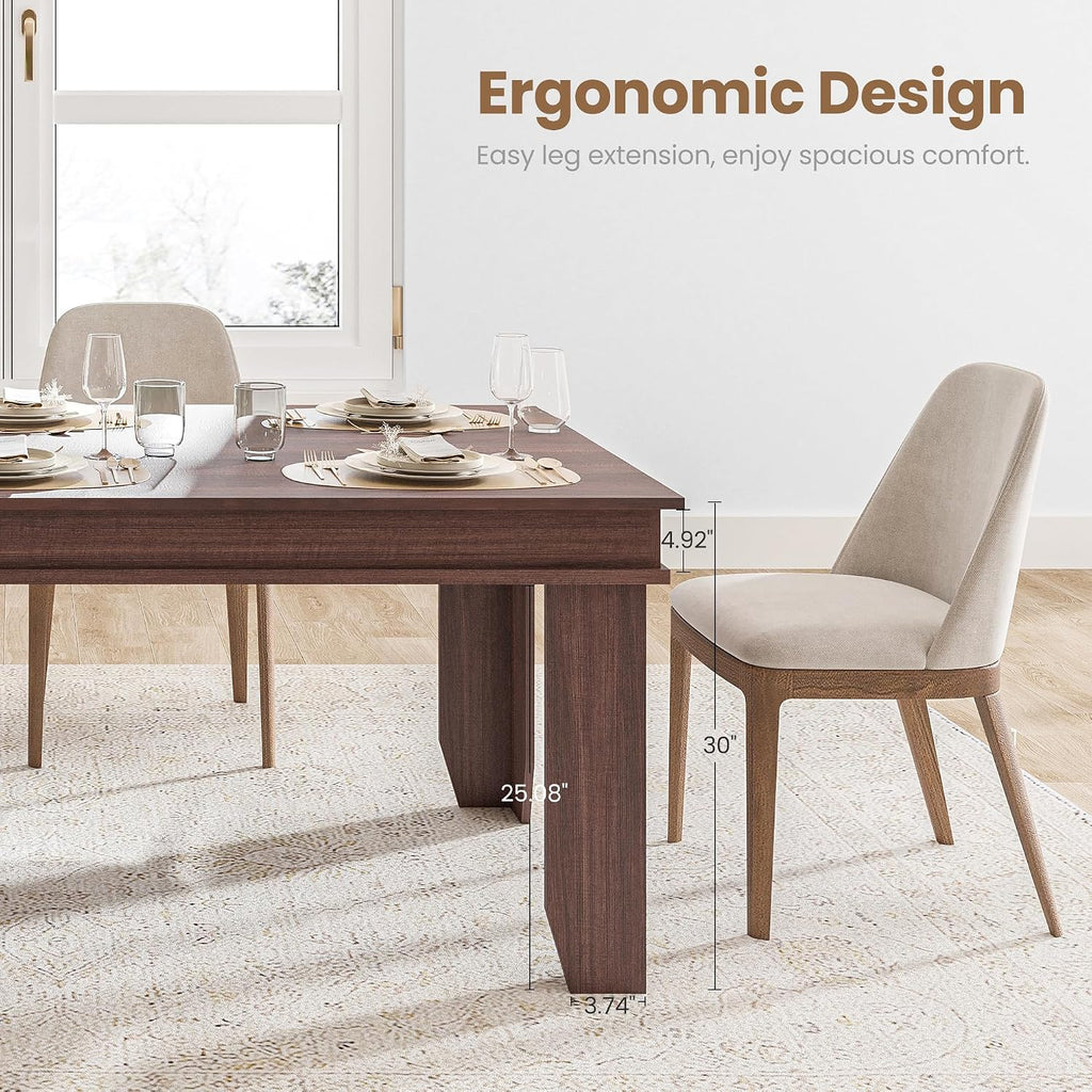 GAOMON Farmhouse Dining Table for 6-8 People, 71" Long Wood Kitchen Table with Sturdy Frame & Rustic Wooden Finish, 6-8 Seats Large Rectangular Tables for Dinner, Kitchen, Dining Room