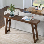 Alaterre Furniture Lawas Solid Wood Console Table, Brown, 56”x12”x32” | Modern Farmhouse Entryway Table, Easy Assembly Living Room Furniture for Behind the Couch, Entryway, or Hallway