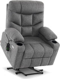 MCombo Power Lift Recliner for Elderly, Fabric 7287 (Dark Gray, Medium)