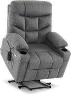 MCombo Power Lift Recliner for Elderly, Fabric 7287 (Dark Gray, Medium)