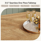 Square Dining Table for 2-4, 31.5-Inch Small Kitchen Table with Sturdy Pedestal Base, Farmhouse Wood Dinner Table for Dining Room, Living Room, Kitchen (Natural)