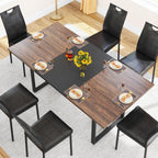 70IN Large Dining Table for 4 5 6 People,Farmhouse Kitchen Dinner Table W/Brown Wood Waterpoof Tabletop,Rectangular Family 6FT Dining Tables w/Adjustable Leg for Office Home Living Dining Room