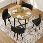 39.5" Round Dining Table Set for 4, 5 Piece Dining Table Set with 4 Tuck-Under Chairs, Farmhouse Kitchen Table Chairs Set, Space Saving Wood Round Dining Room Table Set for Apartments,Home