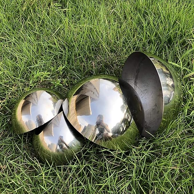 6pcs Hollow Hemisphere Ball Gazing Ball Half for Outdoor Decoration Shopping Mall Decor Wall Decorated (Silver)