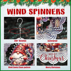 Metal Wind Spinner Outdoor Christmas Decorations,Santa Claus Halloween Yard Decorations 12inch 3D Stainless Steel Garden Sculpture Lawn Ornaments Gifts Indoor/Outdoor Decor Gifts for Women