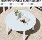 Crestlive Curved Patio Furniture Set, Modular Half Moon 6-Seater Sofa with Round Coffee Table, Aluminum Outdoor Sectional with 4.3" Cushions, All-Weather Couch for Backyard, Deck, Porch, Poolside