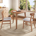 P PURLOVE Modern 3 Piece Table Set, Triangular Table and 2 Curved Wood Chairs for Living Room, Dining Room, Kitchen, Small Space, Minimalist Space-Saving (Light Brown)