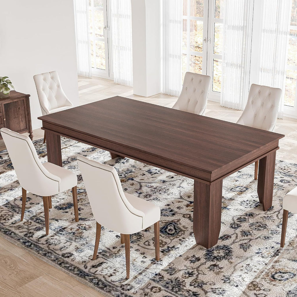 GAOMON Farmhouse Dining Table for 6-8 People, 71" Long Wood Kitchen Table with Sturdy Frame & Rustic Wooden Finish, 6-8 Seats Large Rectangular Tables for Dinner, Kitchen, Dining Room