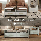 HOMES: Inside + Out Elle Modern 23-inch Rectangular End Table with Drawer and Open Shelf, Wooden Small Nightstand for Living Room, Home Office, Apartment, Small Spaces, Mint Green